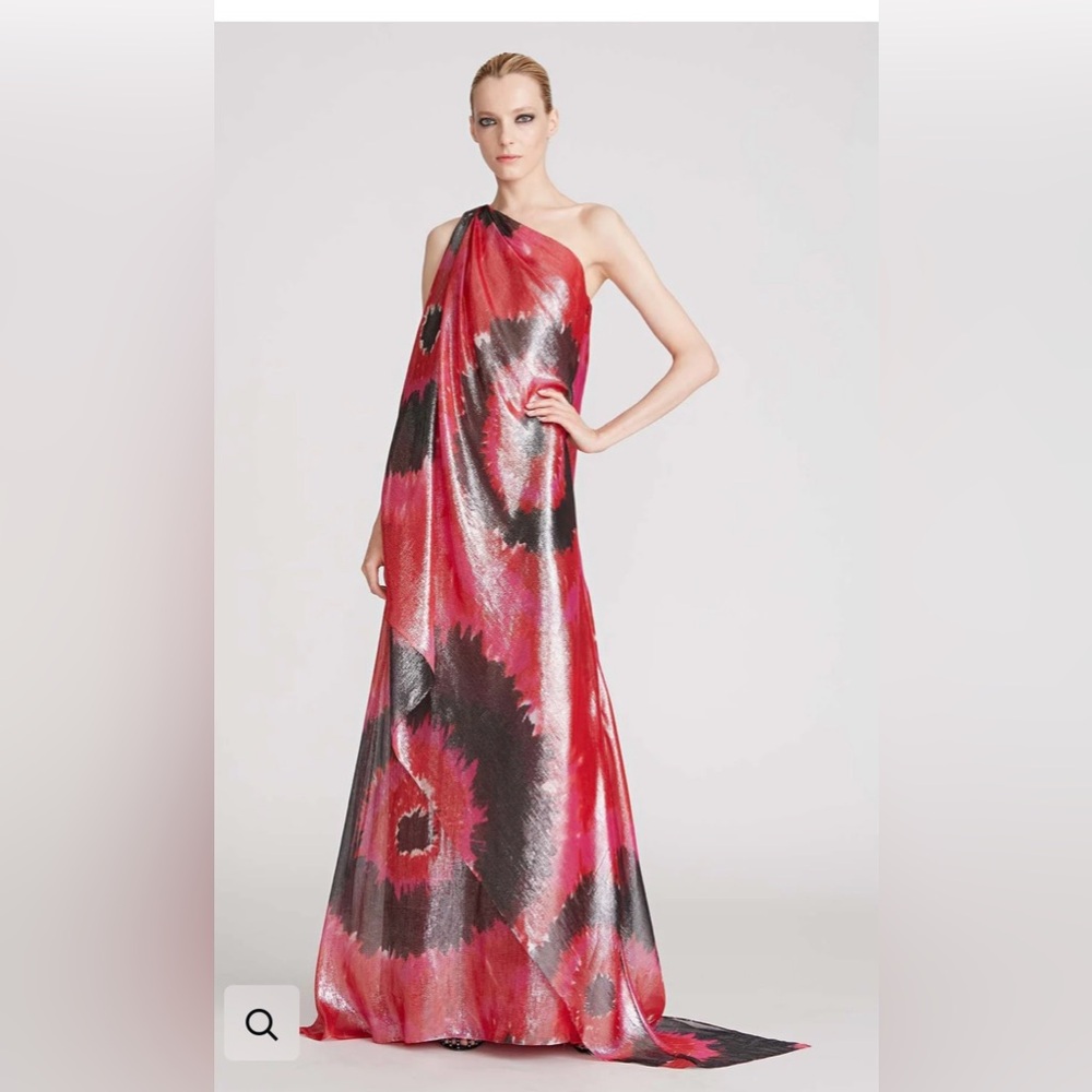 Beverly printed lurex gown /prom gown